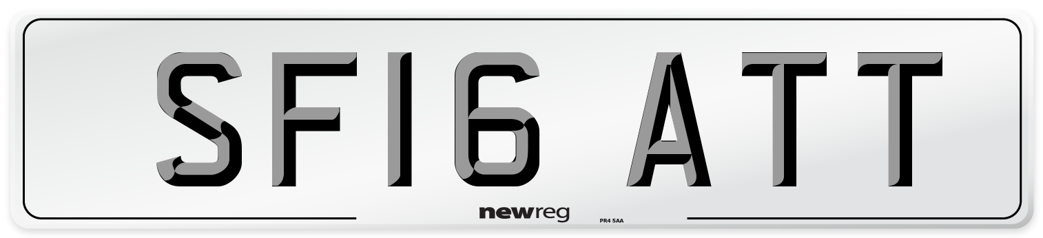 SF16 ATT Number Plate from New Reg